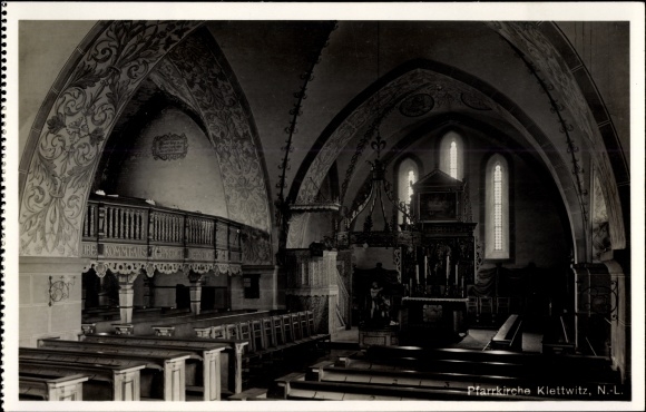 PC Klettwitz Schipkau in Brandenburg, view of the parish church, cross arches