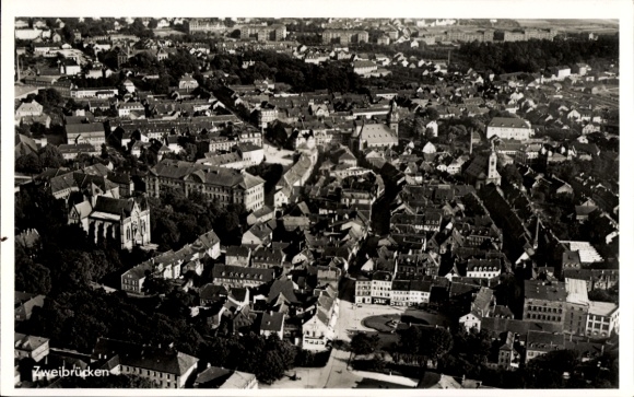 Ak Zweibrücken in der Pfalz, Fliegeraufnahme