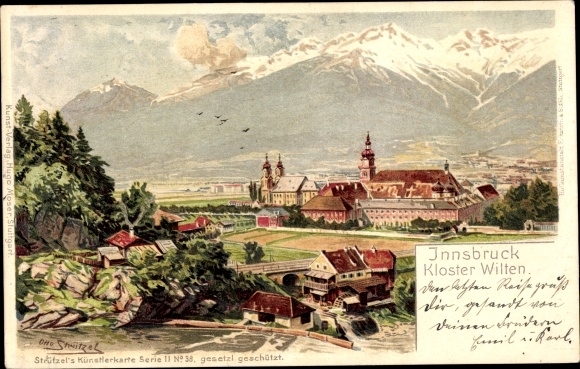 Artist Chromo-Litho Otto Strützel, Innsbruck in Tirol, Wilten Monastery