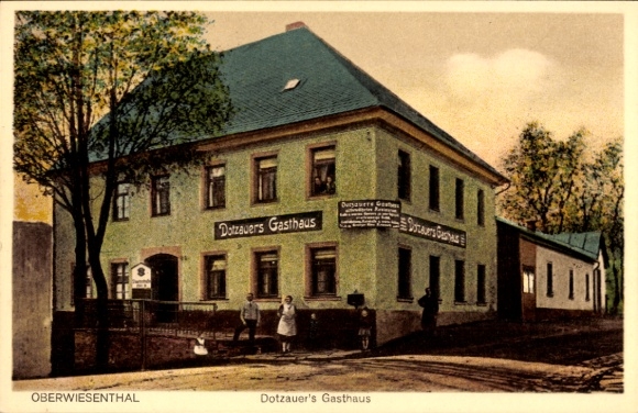 Ak Oberwiesenthal im Erzgebirge, Gasthaus Dotzauer
