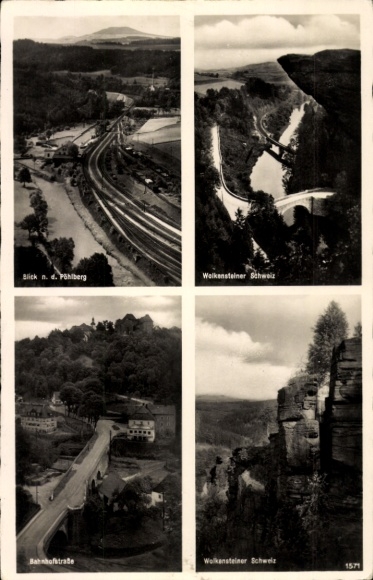 Ak Wolkenstein im Erzgebirge, Pöhlberg, Bahnhofstraße, Wolkensteiner Schweiz