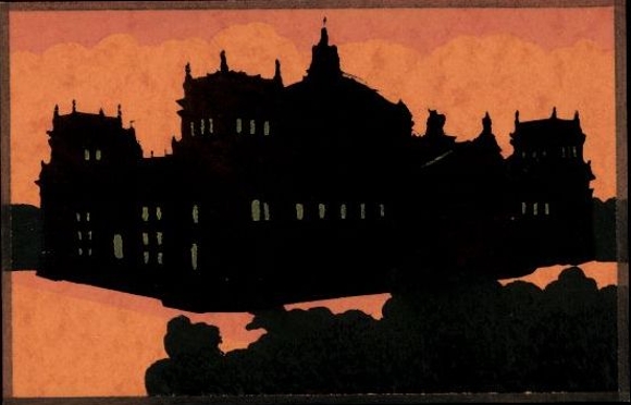 Set of 6 hand-painted PCs of Berlin Mitte / Tiergarten, Reichstag, Brandenburg Gate