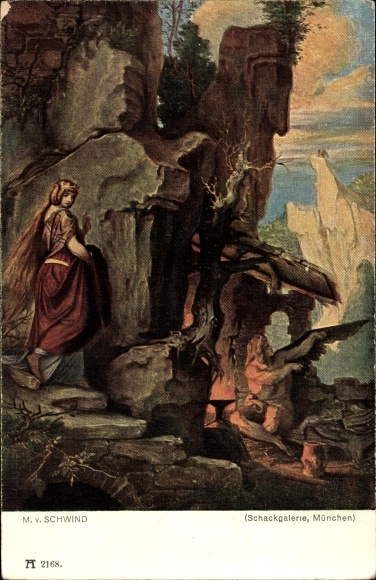 Artist PC Schwind, Moritz von, Wieland, the blacksmith, Ackermann 213 2168