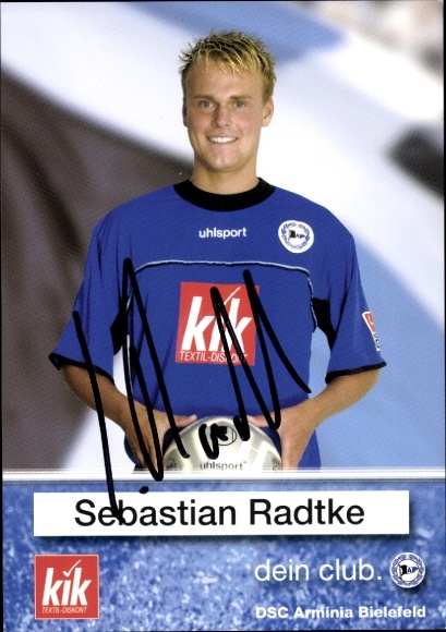 Autograph card footballer Sebastian Radtke, DSC Arminia Bielefeld, autograph