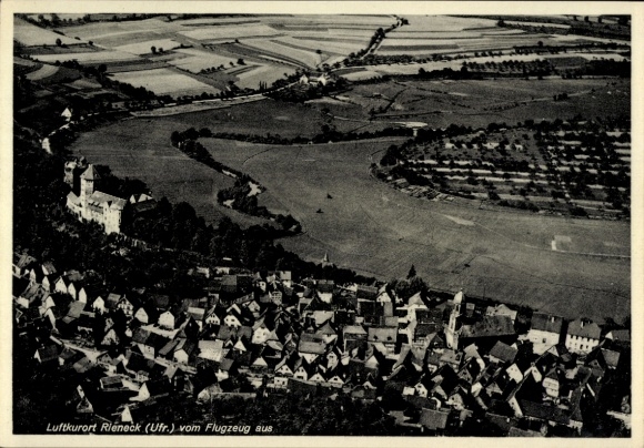 Postcard Rieneck in Spessart Lower Franconia, aerial photograph