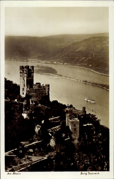 Postcard Niederheimbach am Rhein, Sooneck Castle