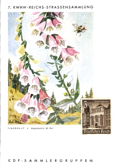 Artist Postcard Axster Heudtlaß, 7th KWHW Reichsstraßensammlung, Fingerhut