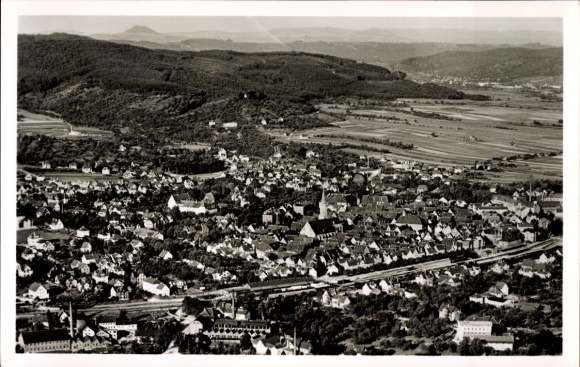 Ak Schorndorf in Württemberg, Fliegeraufnahme, Hohenstaufen