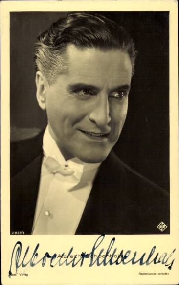 Ak Schauspieler Albrecht Schoenhals, Portrait, Ross Verlag 8869 1, Autogramm