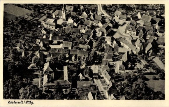 Postcard Kupferzell in Württemberg, aerial photograph