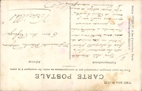 Postcard Reve De Fiancé, man in a suit sitting smoking on a bench