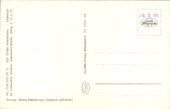 Postcard Schliersee in Upper Bavaria, aerial photograph
