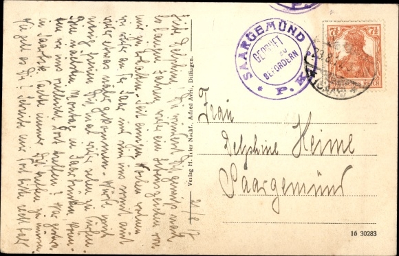 Postcard Dillingen in Saarland, Kaiser Friedrich Strasse