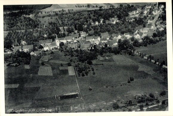 Postcard Gründelhardt Frankenhardt, aerial photograph