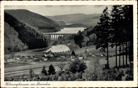 PC Helminghausen Marsberg in Sauerland, view of the village with Diemelsee