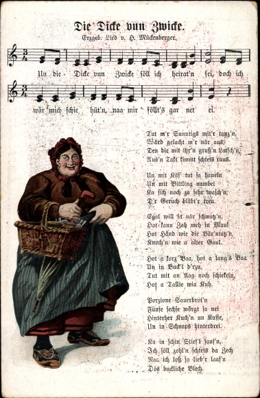 Song Ak Mückenberger, Die Dicke von Zwicke, dikke vrouw met mand