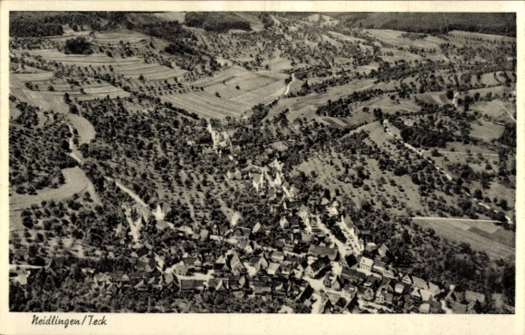 Postcard Neidlingen an der Teck Baden Württemberg, aerial photograph
