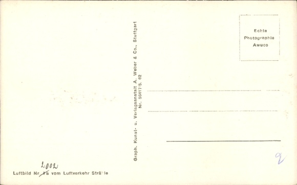 Postcard Furtwangen in the Black Forest, aerial photograph
