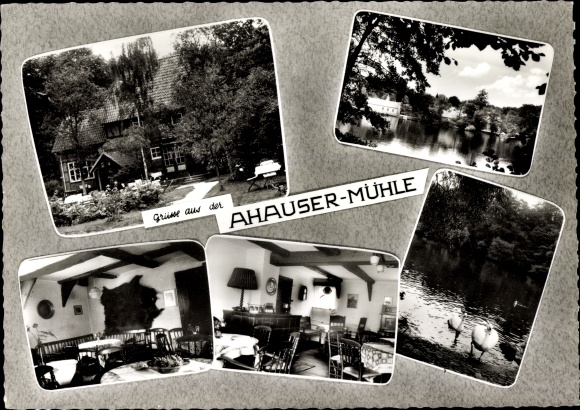 Postcard Ahausen in Lower Saxony, restaurant Ahauser Mühle