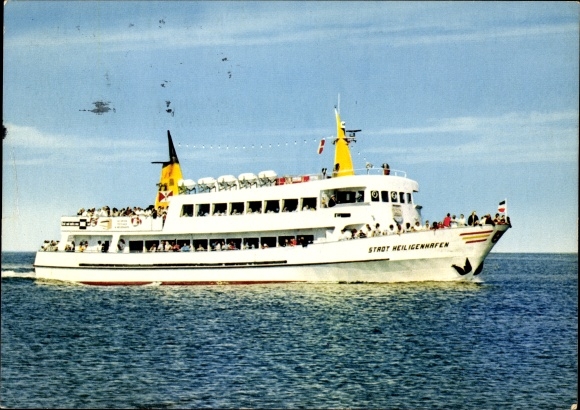 Postcard Ostseebad Heiligenhafen in Holstein, STRÖT HEILIGENHAFEN, deep sea voyages to Denmark, around ...