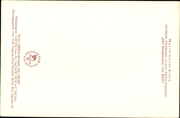 Postcard Actress Marie Luise Etzel, Telephone, Defa, The Captain of Cologne, portrait