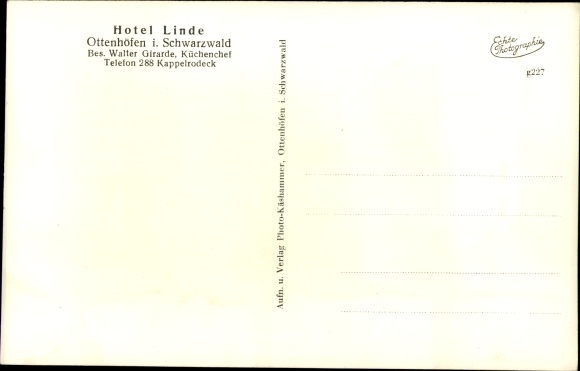 Postcard Ottenhöfen in the Black Forest, Hotel Linde