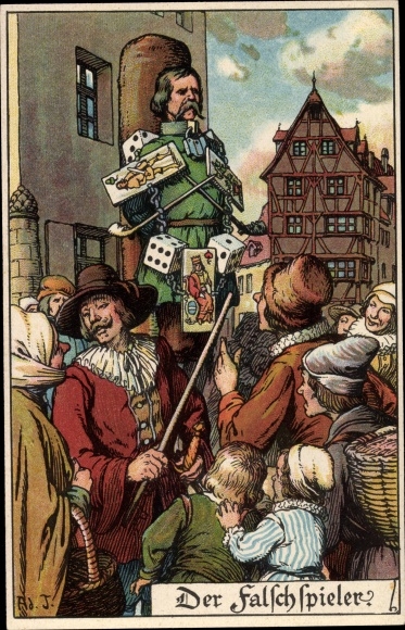 Kunstenaar Litho Jodolfi, De kaartenscherp, schandpaal