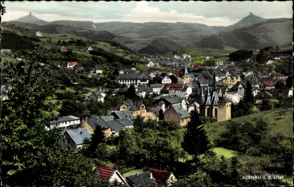 Postcard Adenau in the Eifel, Panorama, Hohe Acht, Nürburg