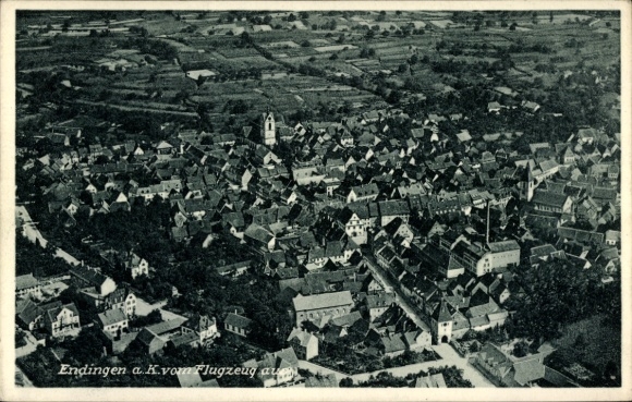 Ak Endingen am Kaiserstuhl, Fliegeraufnahme