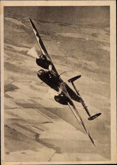 Postcard German Air Force, Dornier Do 17 fighter plane