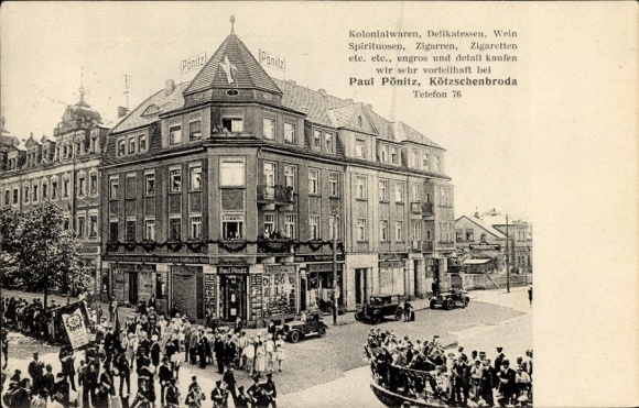 Ak Kötzschenbroda Radebeul in Sachsen, Kolonialwaren, Delikatessen