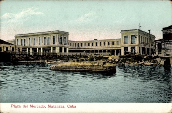 Postcard Matanzas Cuba, Plaza del Mercado, Cuba, water view, building