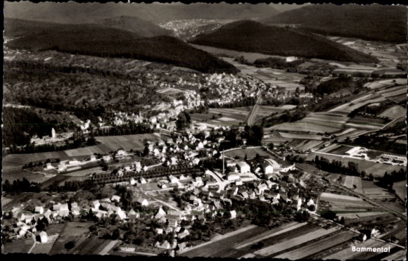 Postcard Bammental in Baden, aerial photograph
