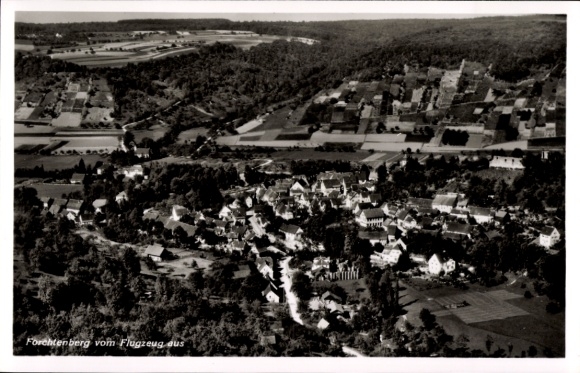 Postcard Forchtenberg in Hohenlohekreis, aerial photograph