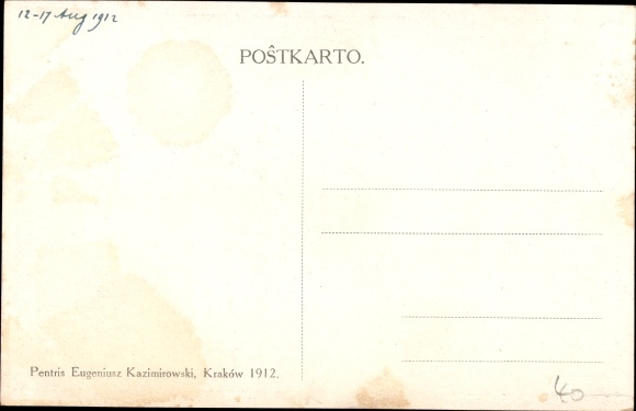 Art Nouveau artist Postcard Kazimirowski, Pentris Eugeniusz, Kraków Poland, Koncreso Esperantista 1912