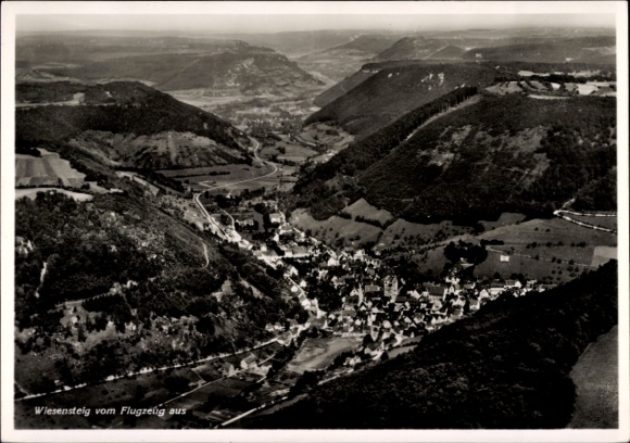 Wiesensteig area in Württemberg, aerial photograph