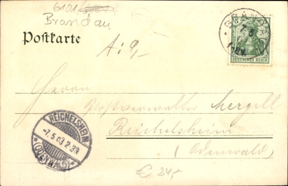 Chromo-Litho Lützelbach in the Odenwald Hessen, Gasthaus zur Sonne, Alpine hut, Wildfrauenhaus