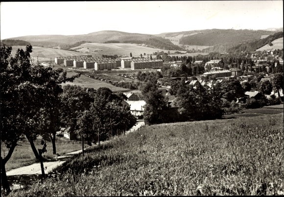Postcard Raschau im Erzgebirge, partial view, housing estate