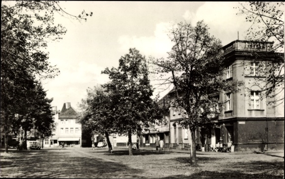 Ansichtkaart Peitz in der Niederlausitz, deel van de straat Hauptstrasse
