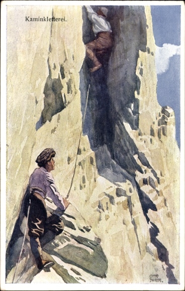 Kunstenaarskaart Barth, O., schoorsteenklimmen
