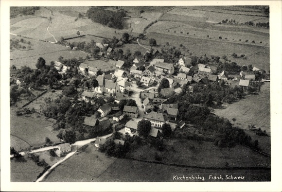 KP Kirchenbirkig Pottenstein w Górnej Frankonii, zdjęcie lotnicze