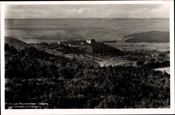 Ak Neunkirchen im Odenwald Modautal, kasteel Lichtenberg, Höhengasthof en pension "zum Grüne Baum"