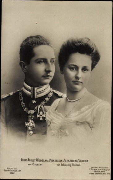 Ak Prinz August Wilhelm von Preußen, Alexandra Viktoria von Schleswig Holstein