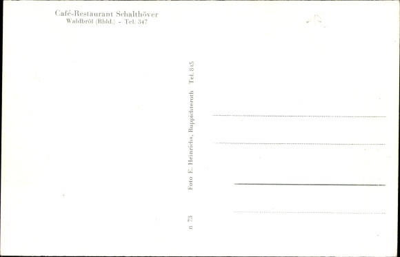 Postcard Waldbröl in Oberbergisches Land, Restaurant Schalthöver