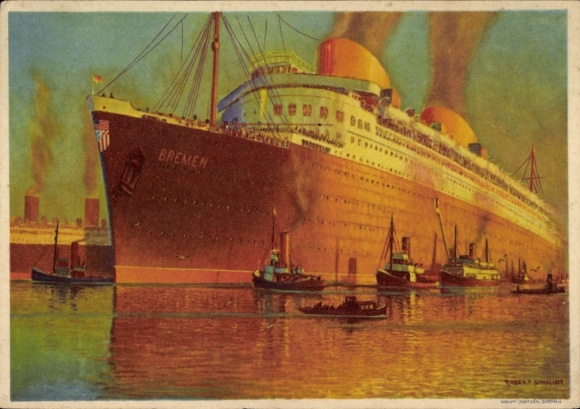 Artist Postcard Schmidt, Robert, NDL Vierschrauben Schnelldampfer Bremen