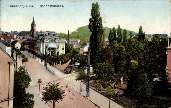 Postcard Kirchberg in Sachsen, Bahnhofstraße