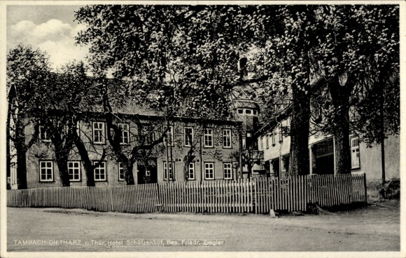 Postcard Tambach Dietharz in Thuringia, Hotel Schützenhof