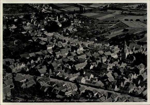 Postcard Langgöns in Hesse, aerial photograph