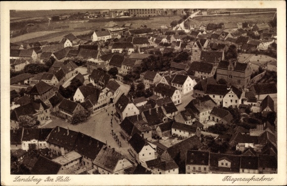 PC Landsberg im Saalekreis, aerial photo, Brockhaus aerial photo 2288, view of the town