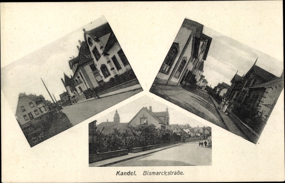 Postcard Kandel in the Palatinate Bienwald, Bismarckstrasse